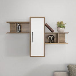 Hanah Home Olida Estantería de Pared Nogal y Blanco